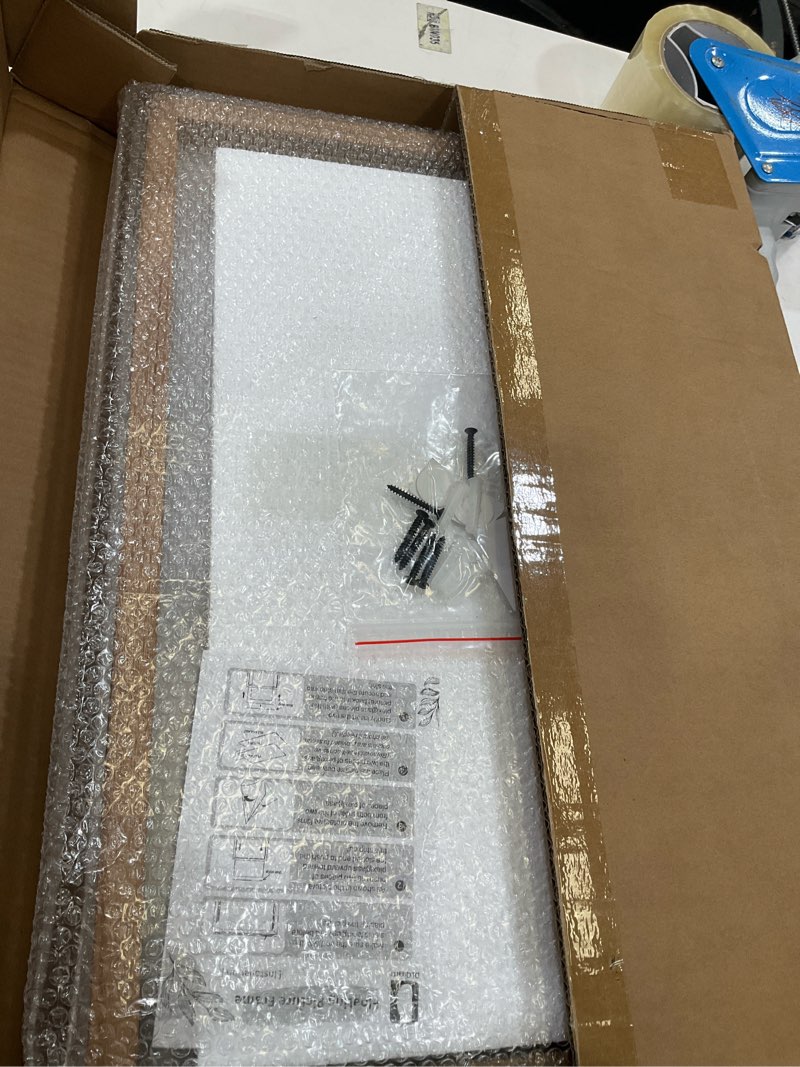 Condition photo showing Good Condition for dlquarts 13x19 floating picture frame for 11x17/11x14 photos, 2-pack solid wood double plexiglass wall art frames, any size photo up to 13x19 display, carbonized wood carbonized wood 13x19
