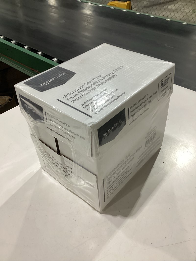 Condition photo showing New/Like New for amazon basics multipurpose copy printer paper, 20 lb, 8.5 x 11 inches, 5 reams (2,500 sheets), 92 bright white 5 reams | 2500 sheets letter (8.5x11)