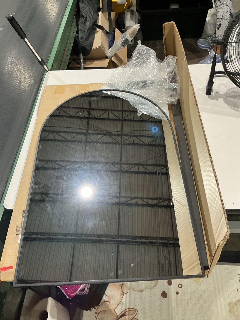 Condition photo showing Good Condition for origin 21 home accents 24-in w x 39.0-in h arch black framed wall mirror