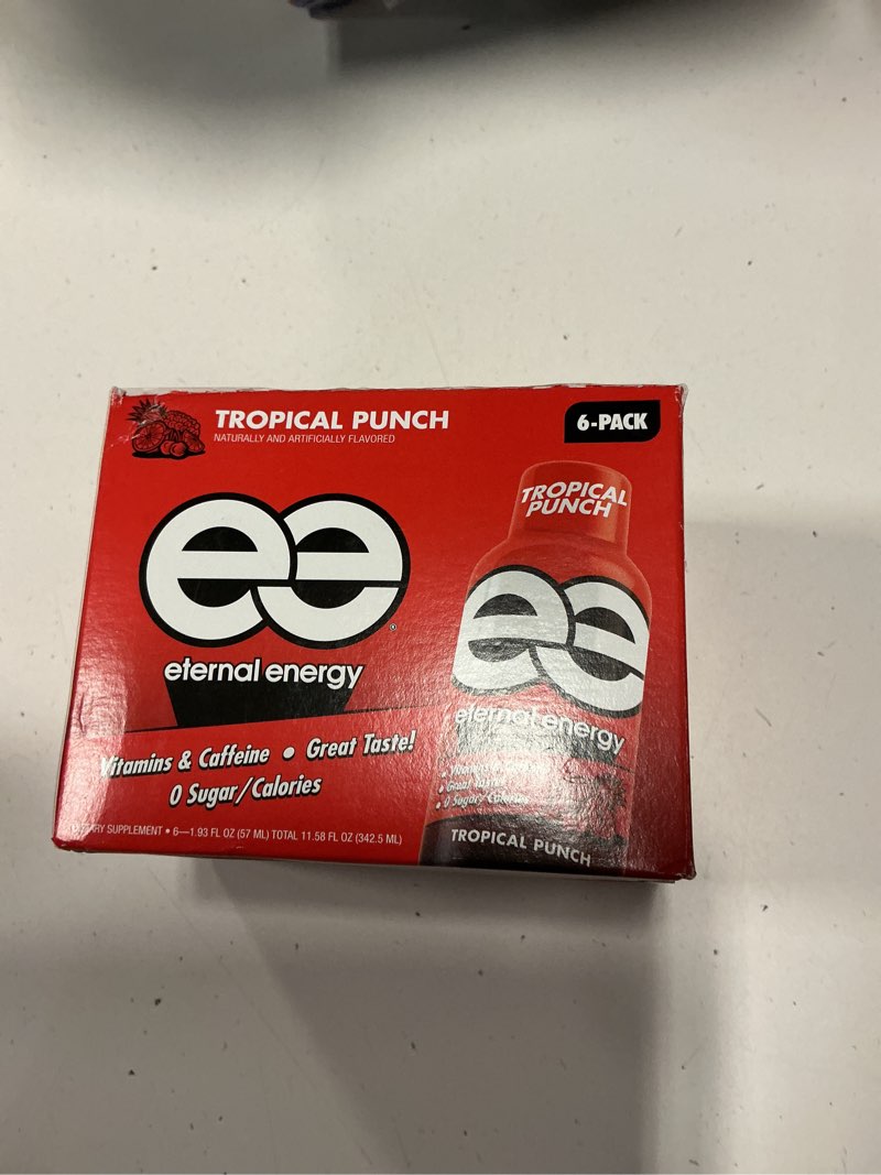 Condition photo showing Good Condition for eternal energy premium energy shot tropical punch 6-pack