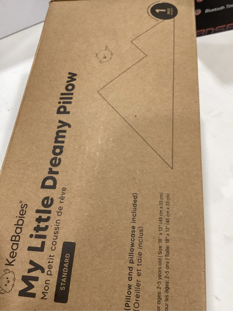 Condition photo showing Good Condition for Toddler Pillow with Pillowcase - 13x18 My Little Dreamy Kids Travel Bed Pillows for Sleeping, Organic Cotton Small Pillowcase, Soft & Breathable, Machine Washable, Toddlers 2-5 Years Old (Soft White)