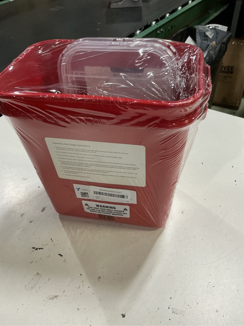 Condition photo showing New/Like New for alcedo sharps container for home use 2 gallon (2-pack) | biohazard needle and syringe disposal | professional medical grade 2 gallon 2