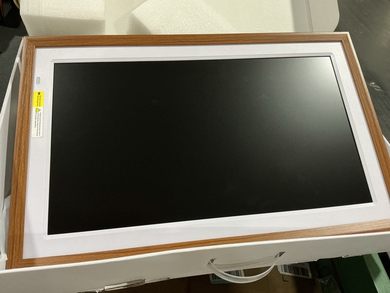 Condition photo showing As Is for uhale 21.5" large digital picture frame wifi wood with remote control, 1920 x 1080 fhd ips no touch screen electronic photo frames wall mount with 64gb, support sd usb, share photos videos instantly 21.5 inch wood