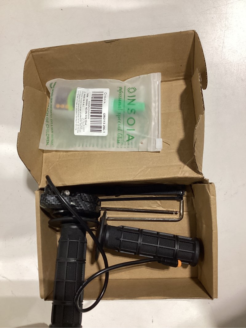 Condition photo showing Good Condition for ebike full twist throttle for macfox, 3 pin surron style throttle grip kit 12v-72v compatible with happyrun freego heybike electric dirt bike carbon fiber pattern