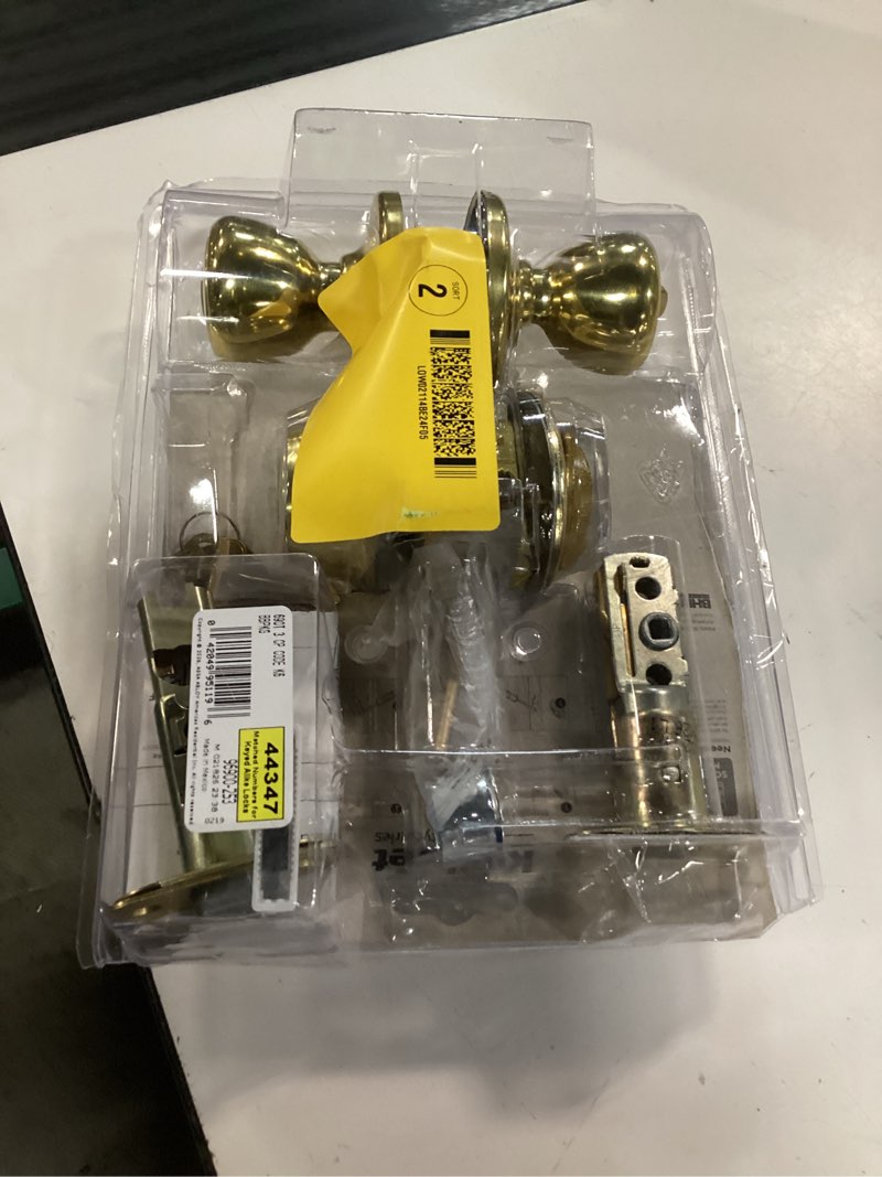 Condition photo showing Good Condition for kwikset tylo polished brass deadbolt and passage door knob 1-3/4 in.