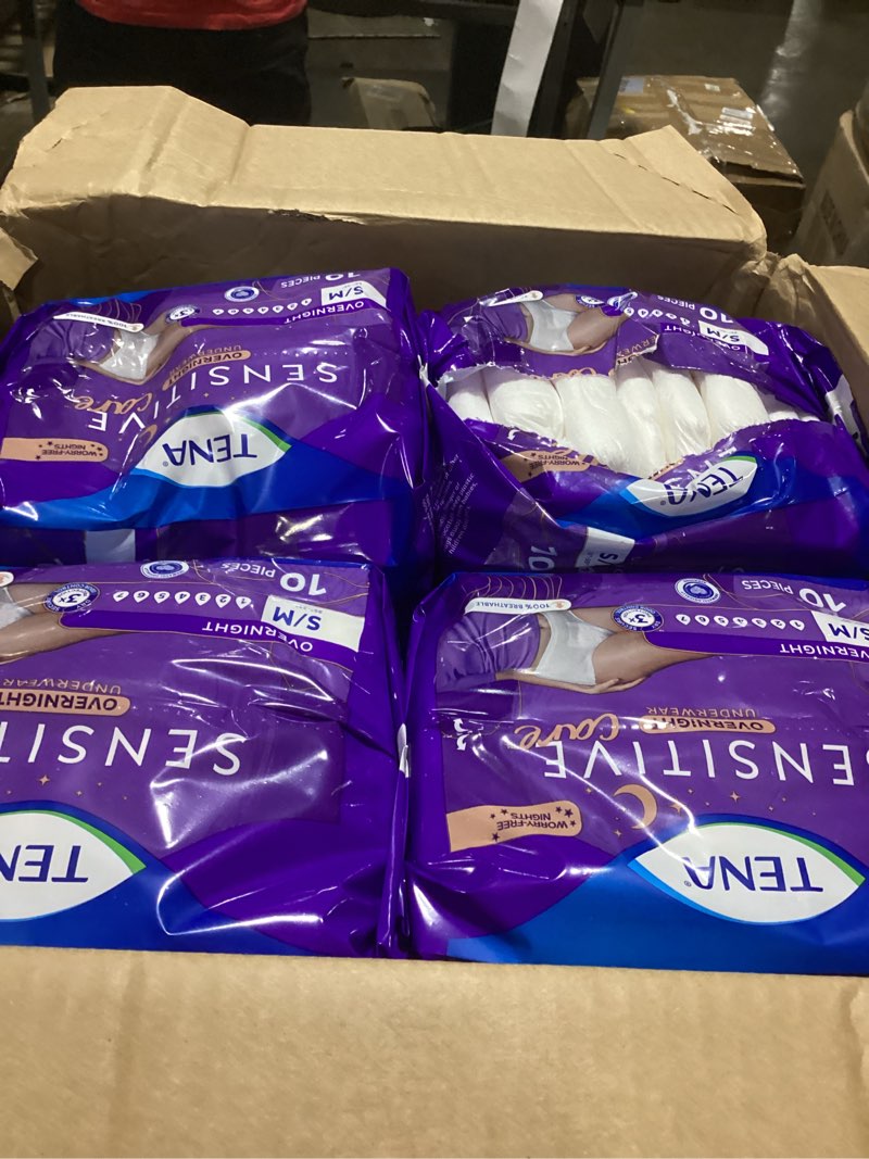 Condition photo showing As Is for tena sensitive care incontinence underwear for women - overnight absorbency - s/m - 80ct