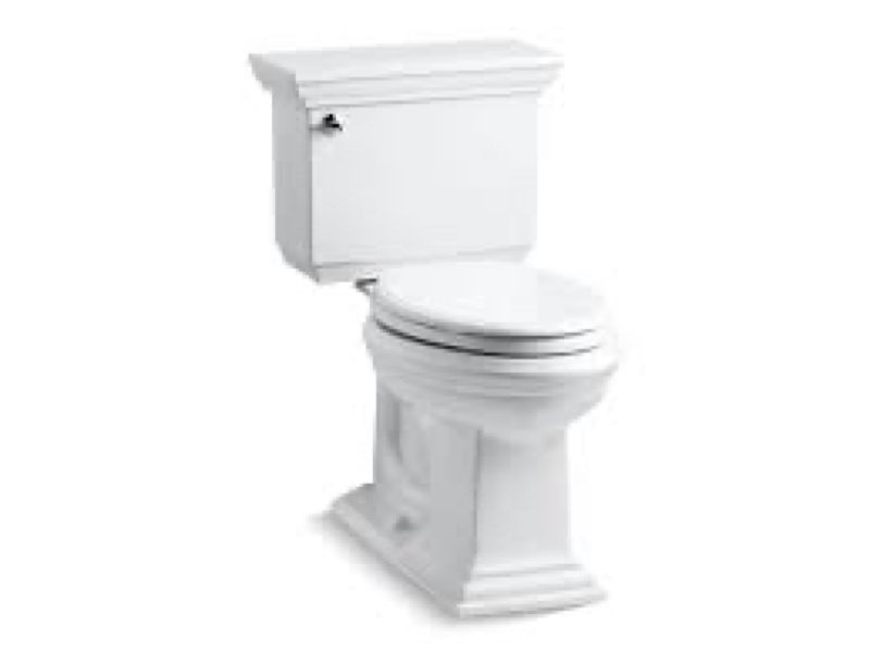 KOHLER K-3819-0 Memoirs Stately Two-Piece Elongated Toilet, Left-Hand Trip Lever, Comfort-Height Toi