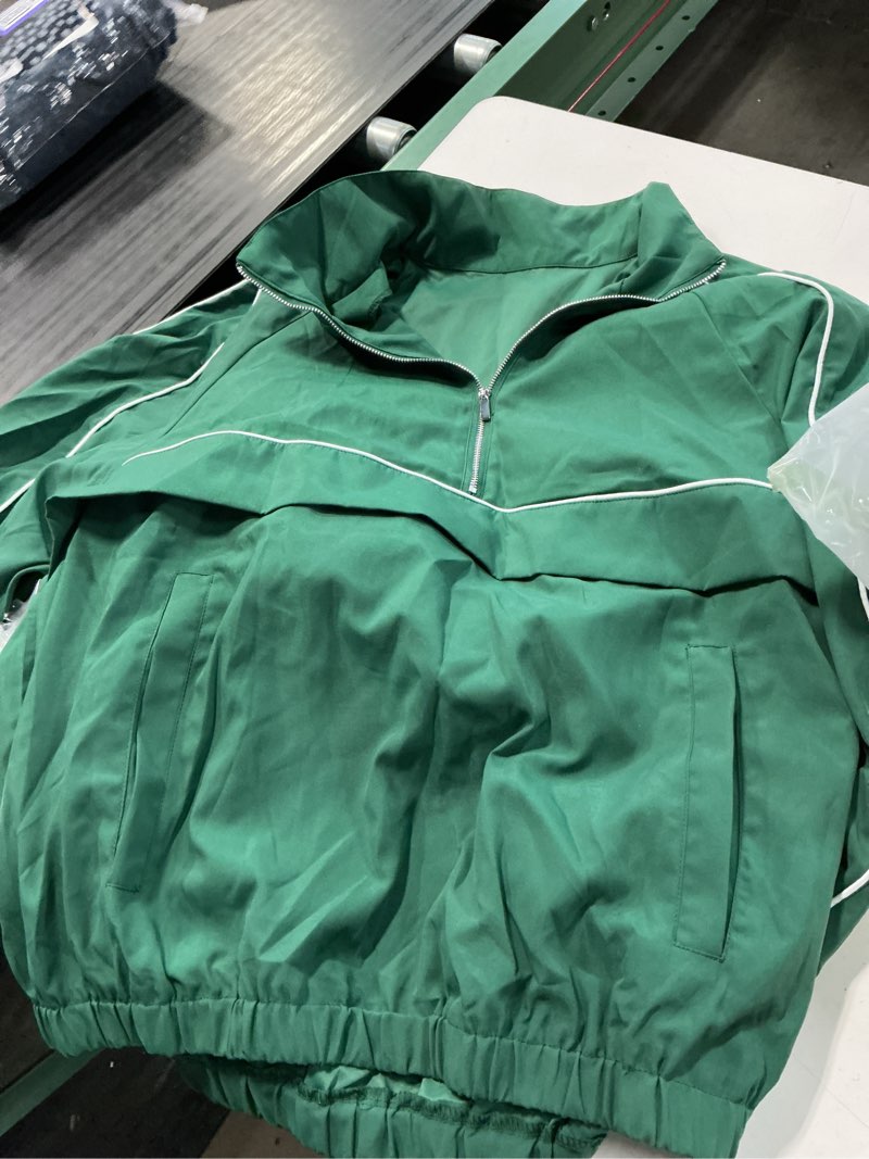 Condition photo showing Good Condition for fisoew quarter zip pullover women upf 50+ lightweight windbreaker jacket running hiking outdoor pullover with pocket green medium