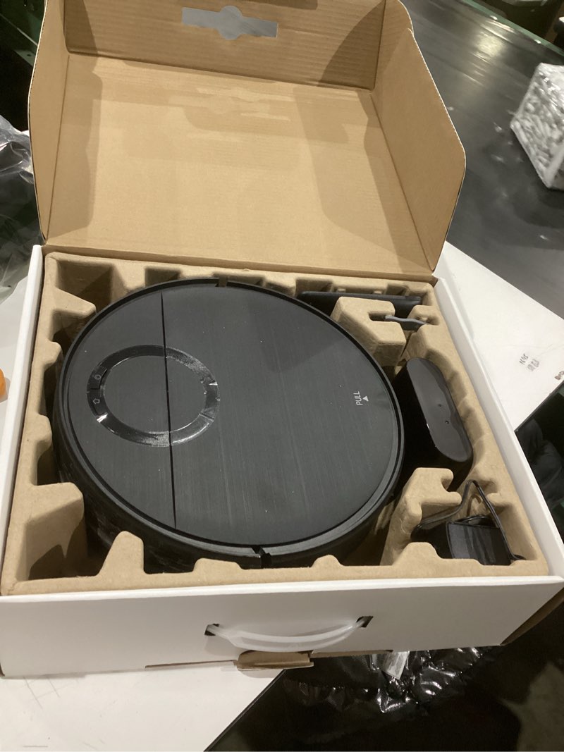 Condition photo showing As Is for Robot Vacuum and Mop Combo, 2 in 1 Mop Cleaner Vacuum Robot with Schedule, Wi-Fi/App/Remote, Strong Suction, Self-Charging, Slim, Ideal for Hard Floor, Pet Hair, Low-Pile Carpet