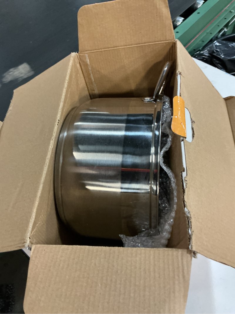 Condition photo showing Good Condition for kirecoo stainless steel stock pot - 8 quart heavy duty induction cooking pot with visible lid for pasta, soup, spaghetti, nonstick thick bottom big stockpot, deep cookware for canning, boiling, simmer 8 qt