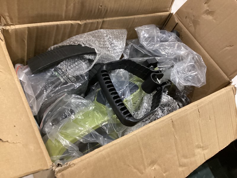Condition photo showing As Is for 20v 12'' cordless string trimmer, grass trimmer&edger with 8 replacement spools, battery powered weed trimmer with auto line feed for garden, lawn(2*4ah battery and charger included), green