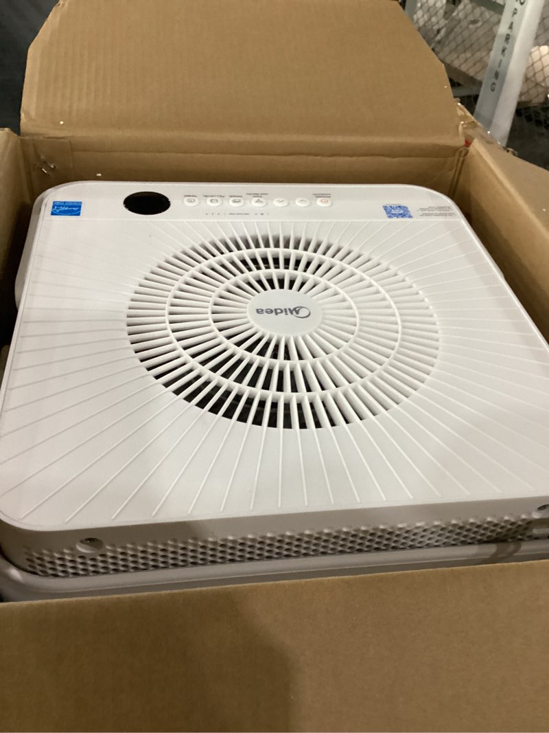 Condition photo showing Good Condition for (not tested)midea cube 50 pint dehumidifier for basement and rooms at home for up to 4,500 sq. ft., smart control, compatible with alexa (white), drain hose included