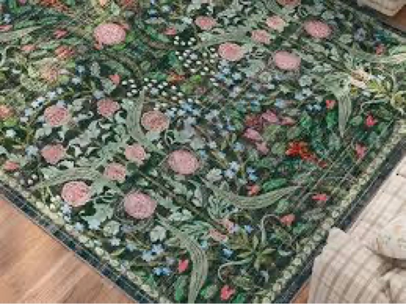 AMTOVO 8x10 Washable Area Rugs for Living Room, Non-Slip Large Soft Boho Floral Vintage Accent Print