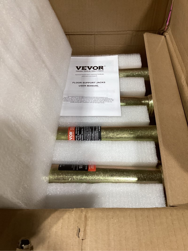 Condition photo showing Good Condition for vevor house floor jacks, 4 pcs post floor joist jacks for leveling, 11.6"-16" height range, total support up to 10000 lbs, galvanized telescoping screw jacks for temporary support floor jacks post