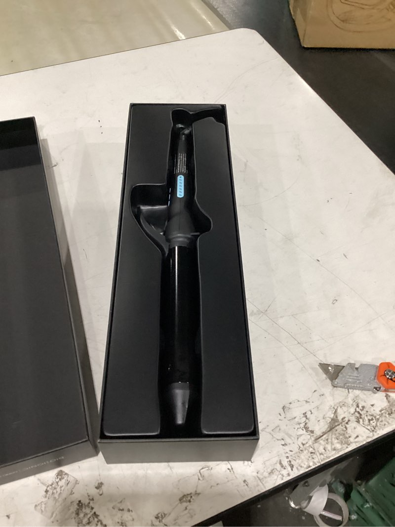 Condition photo showing As Is for bio ionic long barrel curling iron with moisture heat technology & nanoionic mx versatile curling wand - multiple barrel sizes for tight, classic, loose & soft curls 1.25 inch (loose curls) black