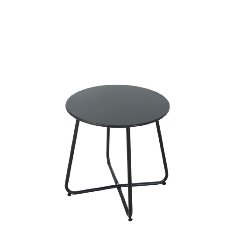 18\" Round Side Table with Steel Frame - Black similar