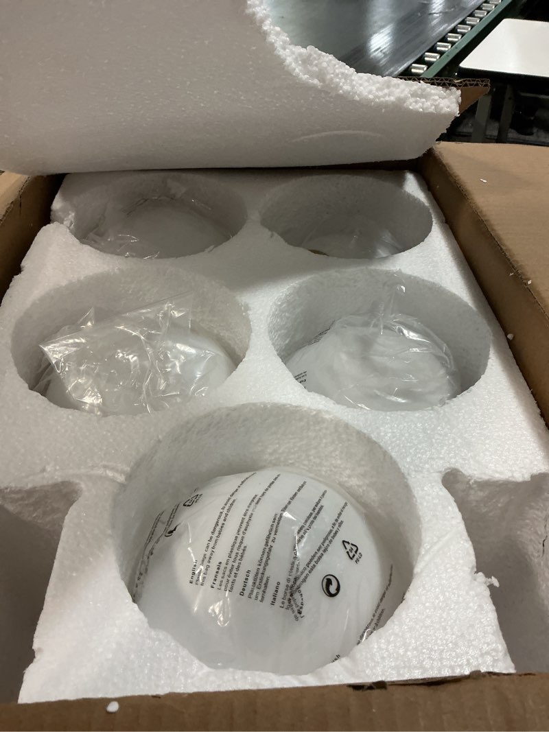 Condition photo showing New/Like New for Modern Globe Cluster Chandeliers, 5-Light White Glass Pendant Light Multi Cluster Pendant Lighting Mid Century Chandelier for Living Room Staircase Foyer Entryway, Brass Brass 5-Light