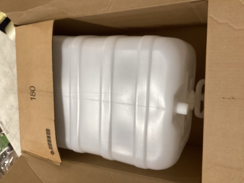 Condition photo showing Good Condition for water storage container for camping, 6.6 gallon water tank with faucet, portable first aid water storage for outdoor hiking, rv, autonomous driving tour, 17.7 x 11.8 x 11.8in