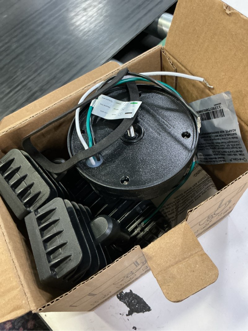 Condition photo showing Good Condition for onforu 75w led flood light motion sensor outdoor, 7000lm dusk to dawn flood light, security light with three head, ip65 waterproof exterior floodlight, 6500k wall light for entryway stairs yard garage black