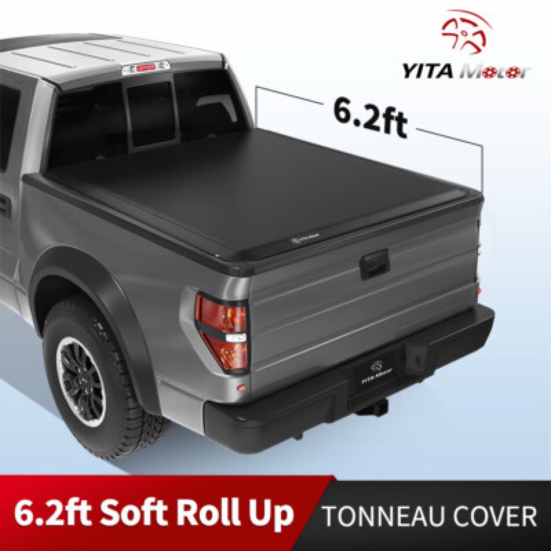 autosaver88 soft roll up truck bed tonneau cover fit for chevy colorado/gmc canyon 2015-2022 6.2ft b