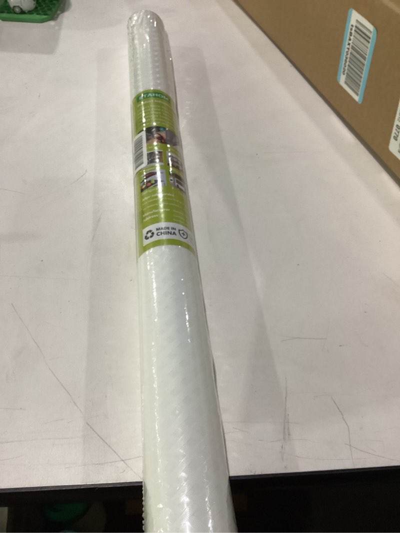 Condition photo showing New/Like New for white shelf liner kitchen cabinet liners refrigerator liners waterproof & oil-proof cupboard liner drawer mats eva material non adhesive fridge liner 23.6 x 78.7 inch 23.6"w x 78.7"l diagonal pattern white