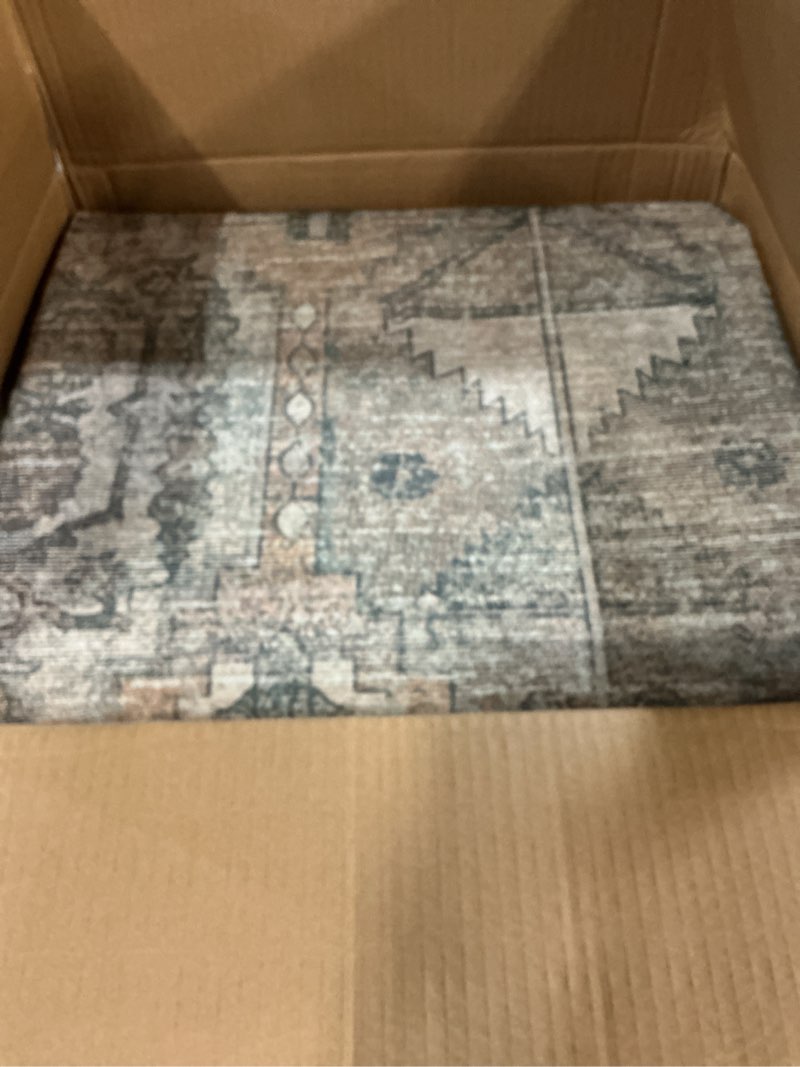 Condition photo showing Good Condition for genimo 9x12 area rugs for living room, machine washable non slip vintage rugs, low pile lightweight chenille print rug for bedroom, dining room, home office, warm taupe warm taupe 9' x 12' (rectangular)