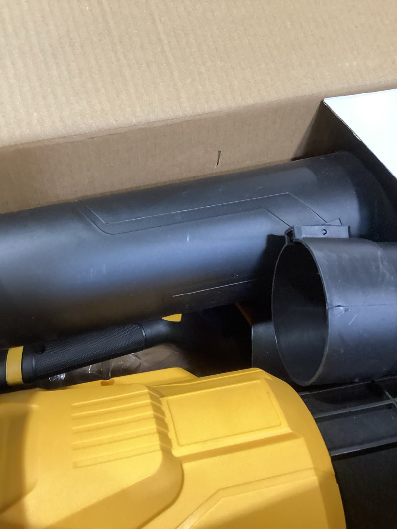 Condition photo showing As Is for leaf blower for dewalt 20v battery, 600 cfm/125 mph cordless leaf blower brushless turbo blower with 3 speed modes for lawn care, yard, blowing wet leaves (tool only)