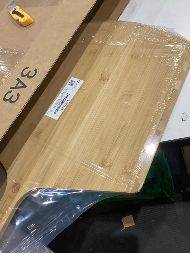 Condition photo showing Good Condition for Pizza Peel 16 Inch, Natural Bamboo Pizza Peel Pizza Paddle Spatula Oven Accessory for Large Wood Pizza Board For Transferring & Serving, Wood Pizza Cutting Board for Cheese Bread Fruit Vegetables 24"L x 16"W