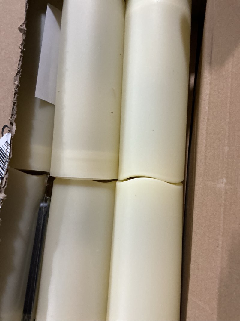 Condition photo showing Good Condition for Set of 24 Waterproof Outdoor Flameless Candles, LED Candles with 4 Remote and Timer,(H 4" 5" 6" x D 2.2"),for Halloween Wedding Festiv 24Pack-Iovry