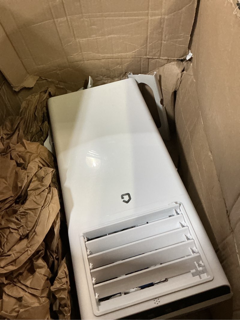 Condition photo showing As Is for 8,000 btu portable air conditioner, ac unit with built-in cool, dehumidifier & fan modes for room up to 350 sq.ft, conditioner remote control, 24 hour timer, installation kit