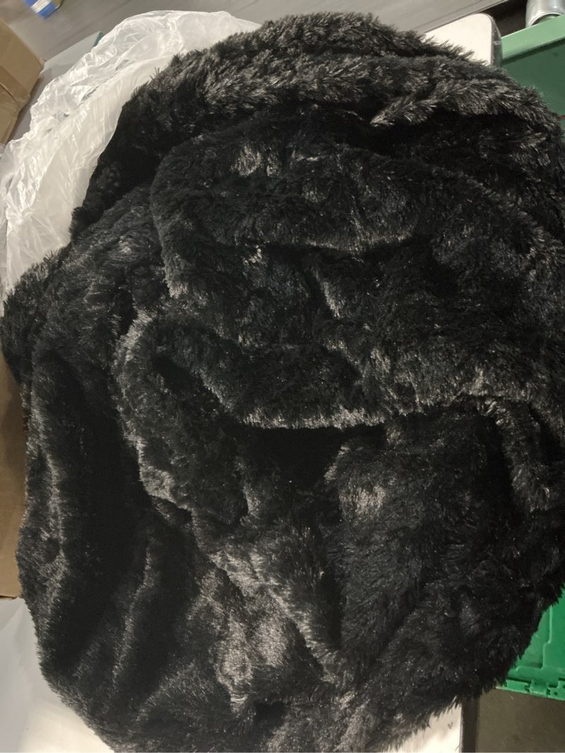 Condition photo showing Good Condition for hdmldp bean bag chair for adults kids without filling comfy fluffy giant round beanbag lazy sofa cover for reading chair floor chair, 6ft, black 6ft black