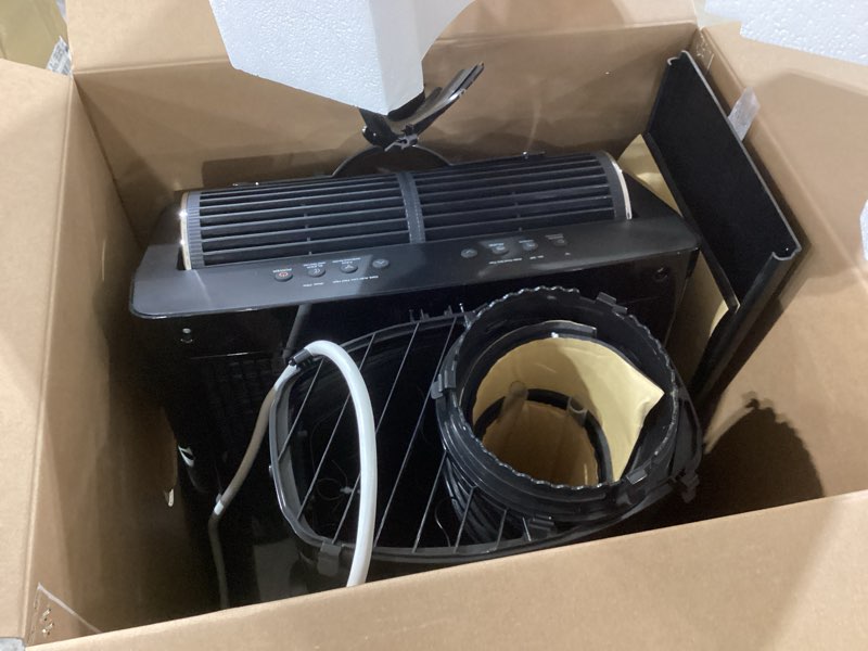 Condition photo showing As Is for midea duo 12,000 btu (10,000 btu sacc) high efficiency inverter, ultra quiet portable air conditioner, cools up to 450 sq. ft., compatible with alexa/google assistant, includes remote black 12,000 btu - dual hose