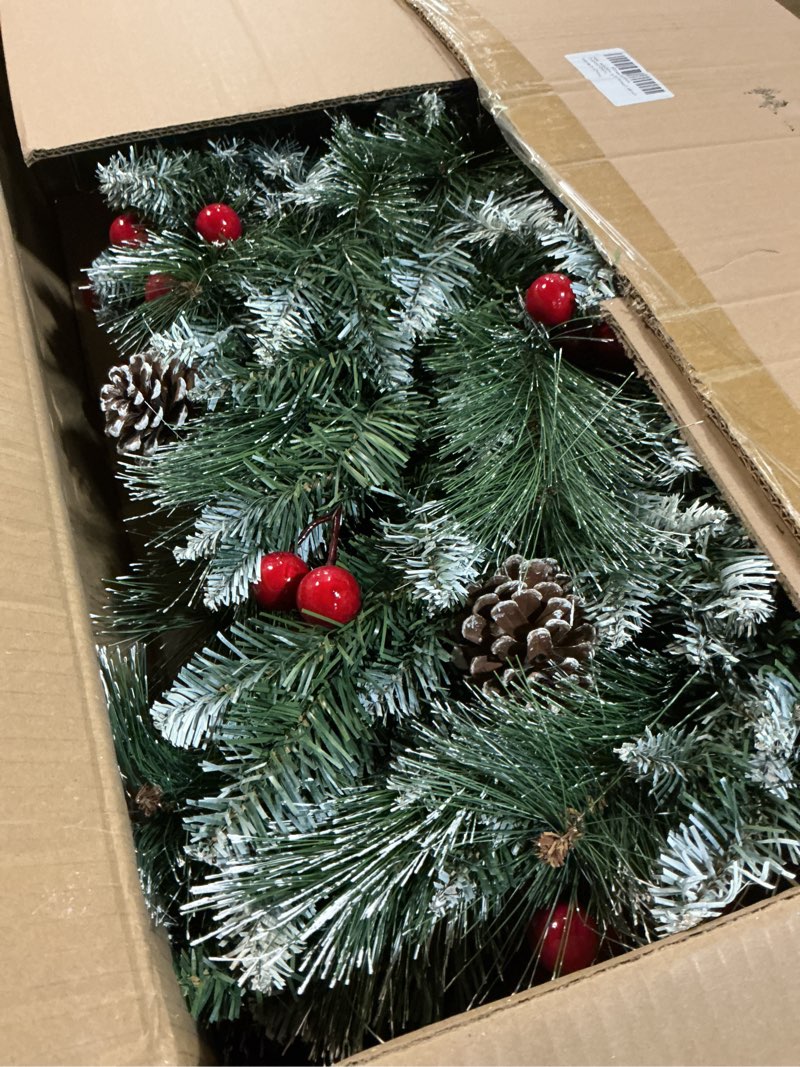 Condition photo showing Good Condition for Solar Wreath 48 inch, Outdoor Christmas Wreaths Large with 250 LEDs & 8 Lighting Modes, Lighted Holiday Decorations for Outside