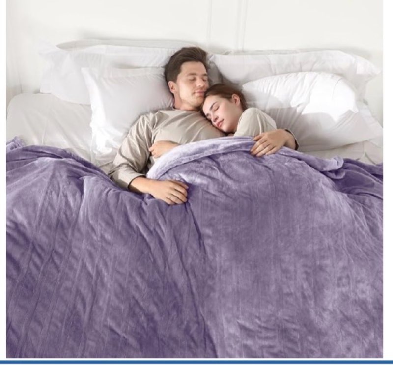 cozyty electric blanket queen size, super soft cozy upgraded flannel heated blanket dual control with 5 heating levels & 10 hours auto off, fast heating & overheat protection, 84" x 90", lavender