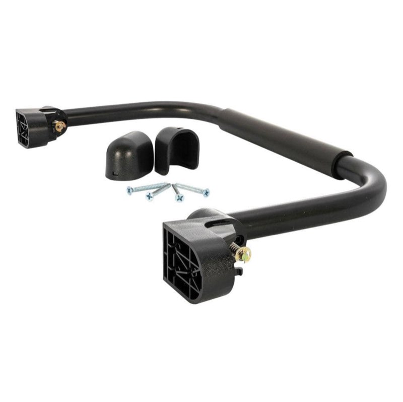 Camco Small Fold-Away RV Grab Handle | Durable Aluminum with UV-Resistant Plastic Brackets  Black (42197)