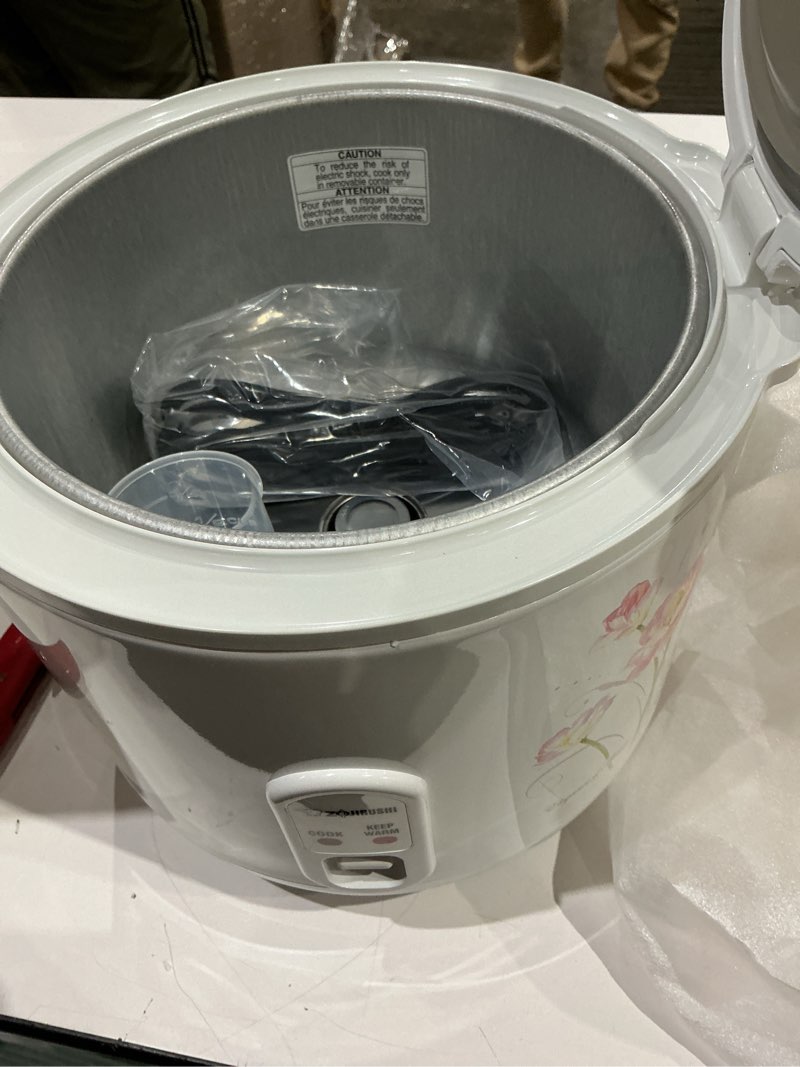 Condition photo showing As Is for zojirushi ns-rpc18fj rice cooker and warmer, 1.8-liter, tulip tulip 10-cup cooker and warmer