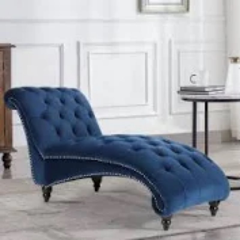 Velvet Upholstered Tufted Chaise Lounge