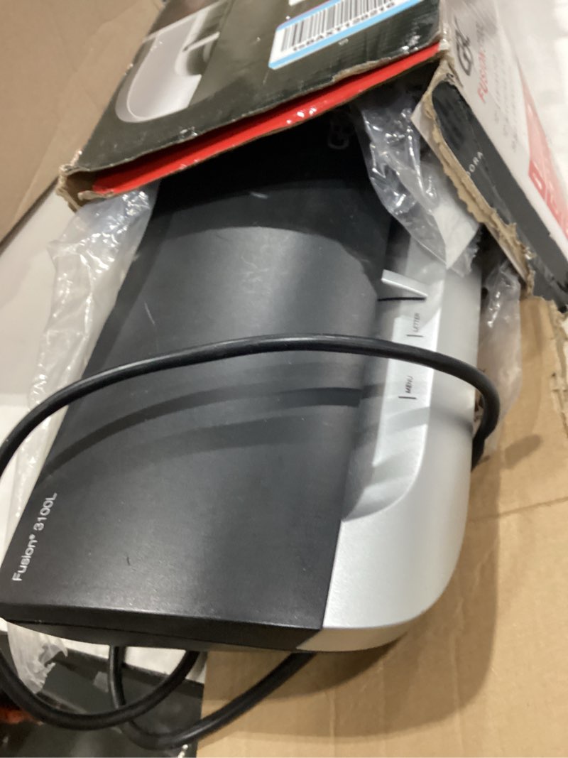 Condition photo showing As Is for gbc thermal laminator machine, fusion 3100l, 12 inch, 1 min warm-up, 3-7 mil, with 30 ezuse laminating pouches for home, office and classroom, black (1703076) 12" 3100l
