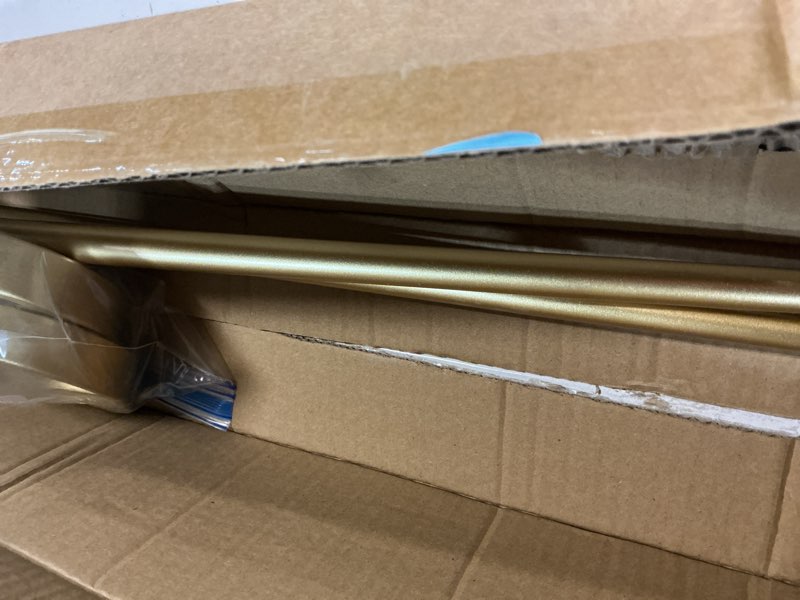 Condition photo showing As Is for gold candle sconces set of 2, retro long metal candle holders for wall, elegant wall decor for living room, dining room, bathroom, and office golden