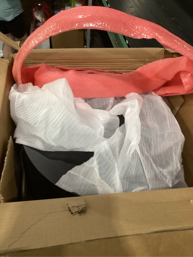 Condition photo showing As Is for round mannequin display pedestal stands, premium cylinder stands for party, jewelry? exhibitions, and retail displays(black 19.7"*11.8") 19.7*19.7*11.8