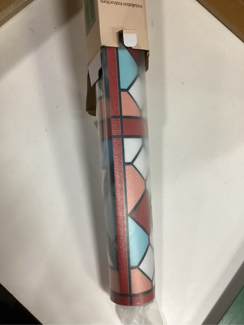 OHTMERU 3D Stained Glass Window Privacy Film, Heat Control UV Blocking Static Cling Decorative Windo