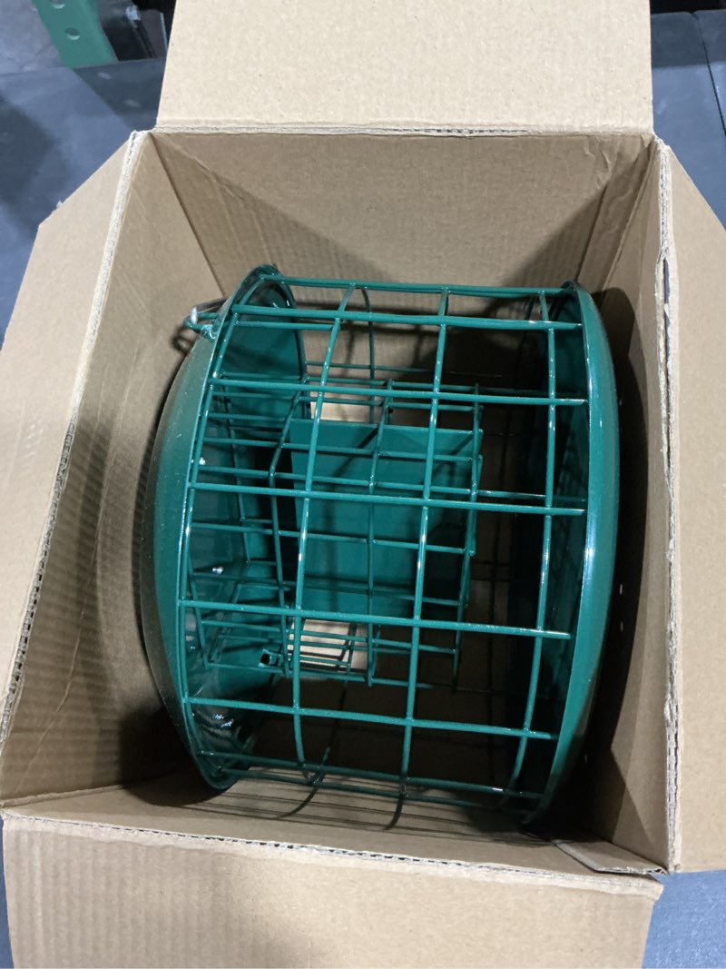 Condition photo showing Good Condition for Kingsyard Squirrel Proof Suet Feeder, Cage Bird Feeders for Outdoors Hanging, All Metal, Double Suet Cake Capacity, Tray & Weatherproof, Black