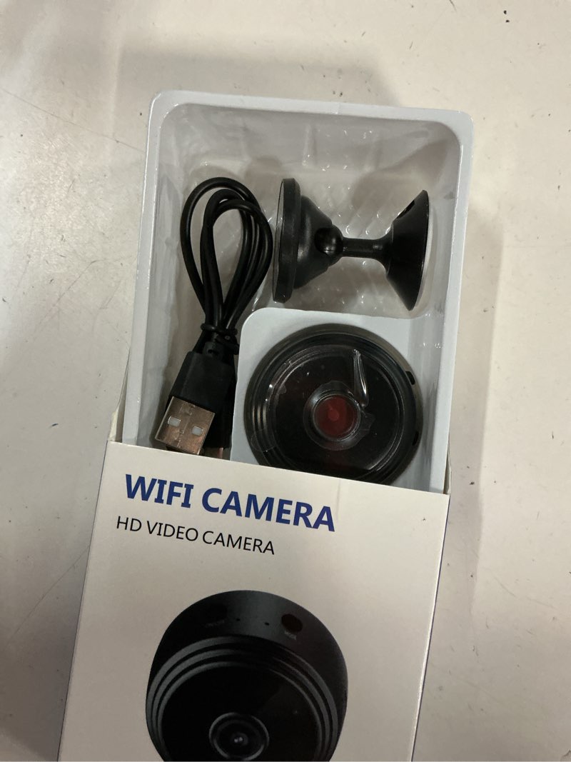 Condition photo showing New/Like New for mini camera, 1080p wireless indoor security camera, upgraded 60-days battery life, auto night vision, pir motion detection, support 5g wi-fi, remote viewing for baby pet monitoring and home security