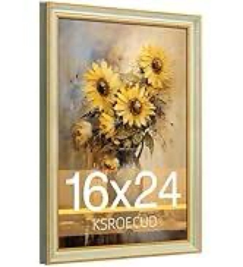 KSROECUD 16x24 Picture Frame, HD Real Glass Ornate Vintage 16x24 Photo Frame, 16 by 24 Poster Frame 