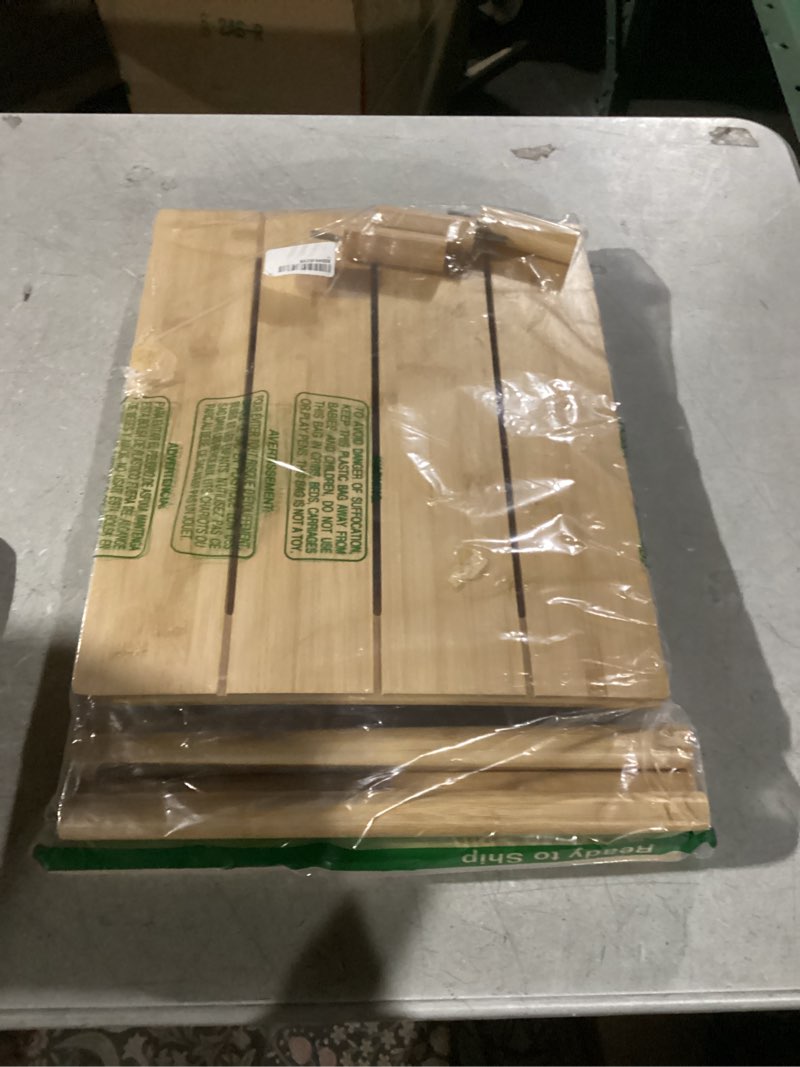 Condition photo showing Good Condition for Aniston Outdoor Side Table, 2-Tier Adirondack Side Table, Bamboo Side Tables for Outside or Indoor, Small Weather Resistan End Table for Pool, Porch, Patio, Backyard, Indoor Companion (Natural)