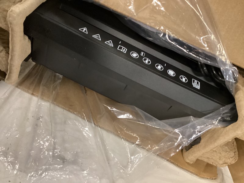 Condition photo showing Good Condition for amazon basics 8-sheet strip cut paper, cd, and credit card shredder with auto-off compact, portable design, no basket, extendable arm, black