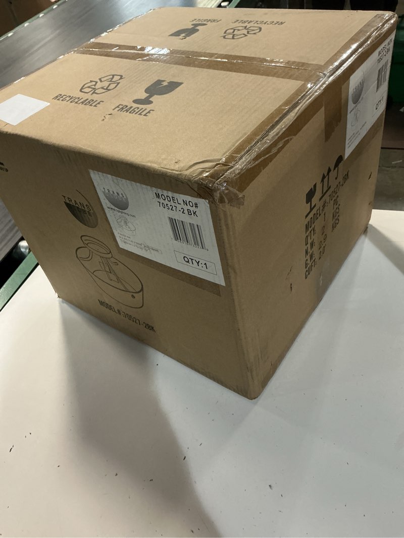 Condition photo showing New/Like New for trans globe lighting 70527-2 bk mod pod collection two light 13 inch ceiling flush mount i in a black finish with a white frosted shade i modern contemporary light fixture i 2 light black frosted shade black