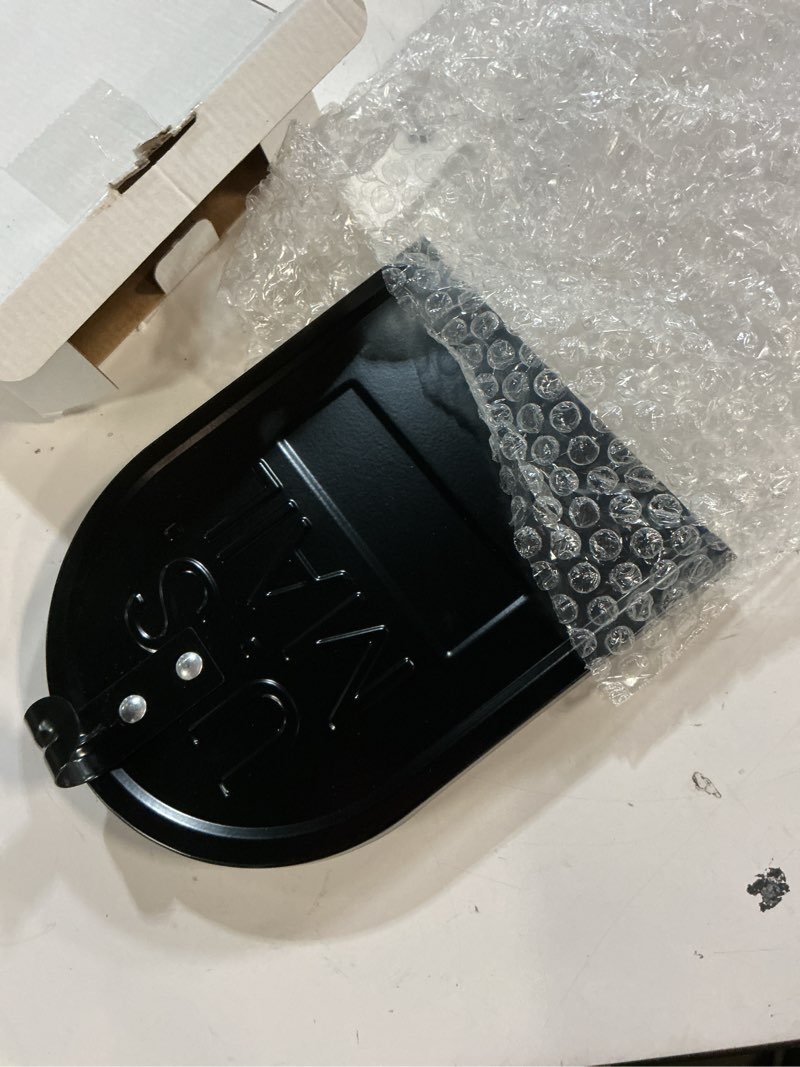 Condition photo showing Good Condition for moxweyeni 6 1/4 inch by 8 inch mailbox door replacement - snap-in brick mailbox insert - black steel metal postbox repair kit, easy fix for standard doors
