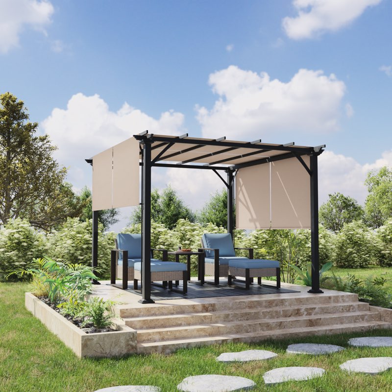 metal pergola with canopy