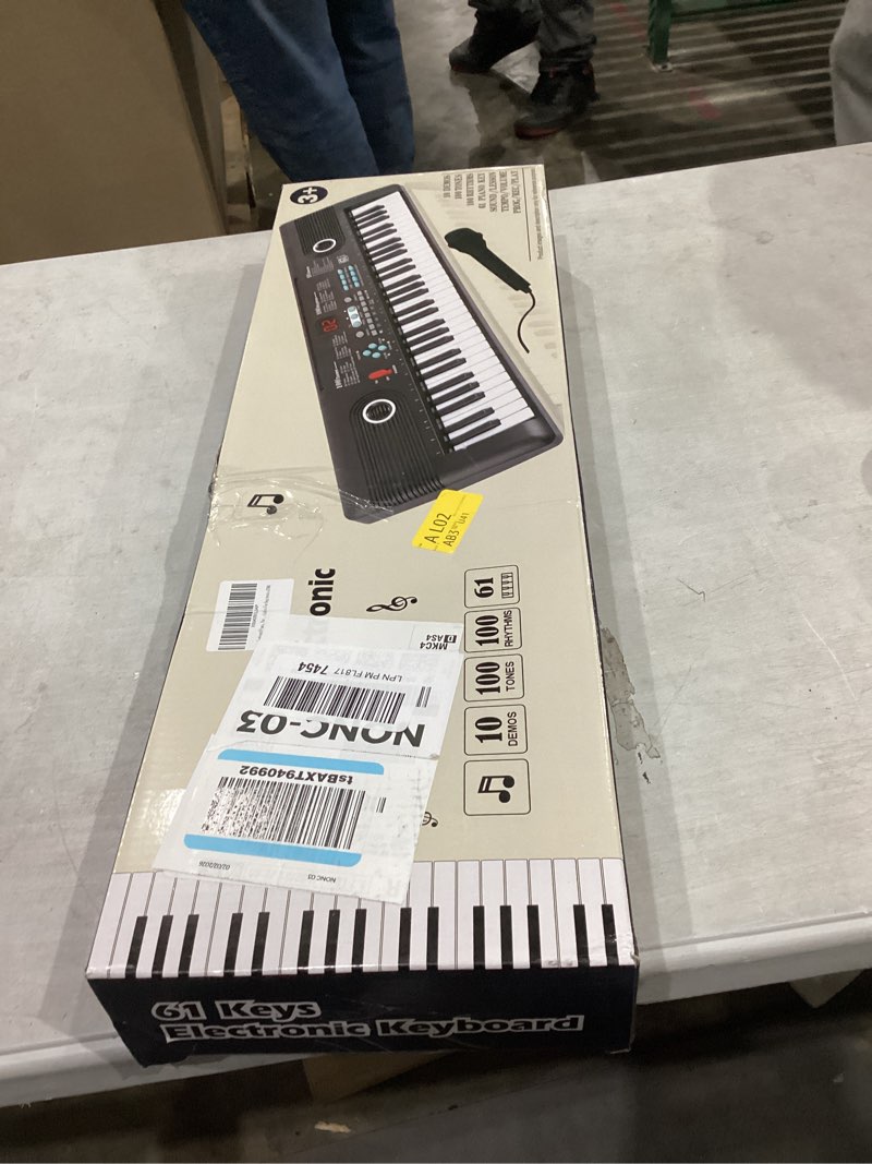 Condition photo showing Good Condition for 61 key keyboard piano, portable electronic digital piano, built in dual speakers, external microphone, power plug, rich teaching content, multi-functional electronic piano suitable for beginners